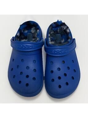 Unisex Crocs Blue W/ Tie Dye Lined Clogs W8 M6